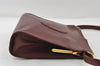 Authentic Cartier Must de Cartier Leather Shoulder Cross Bag Bordeaux Red 7909I