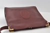 Authentic Cartier Must de Cartier Leather Shoulder Cross Bag Bordeaux Red 7909I