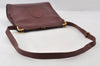 Authentic Cartier Must de Cartier Leather Shoulder Cross Bag Bordeaux Red 7909I