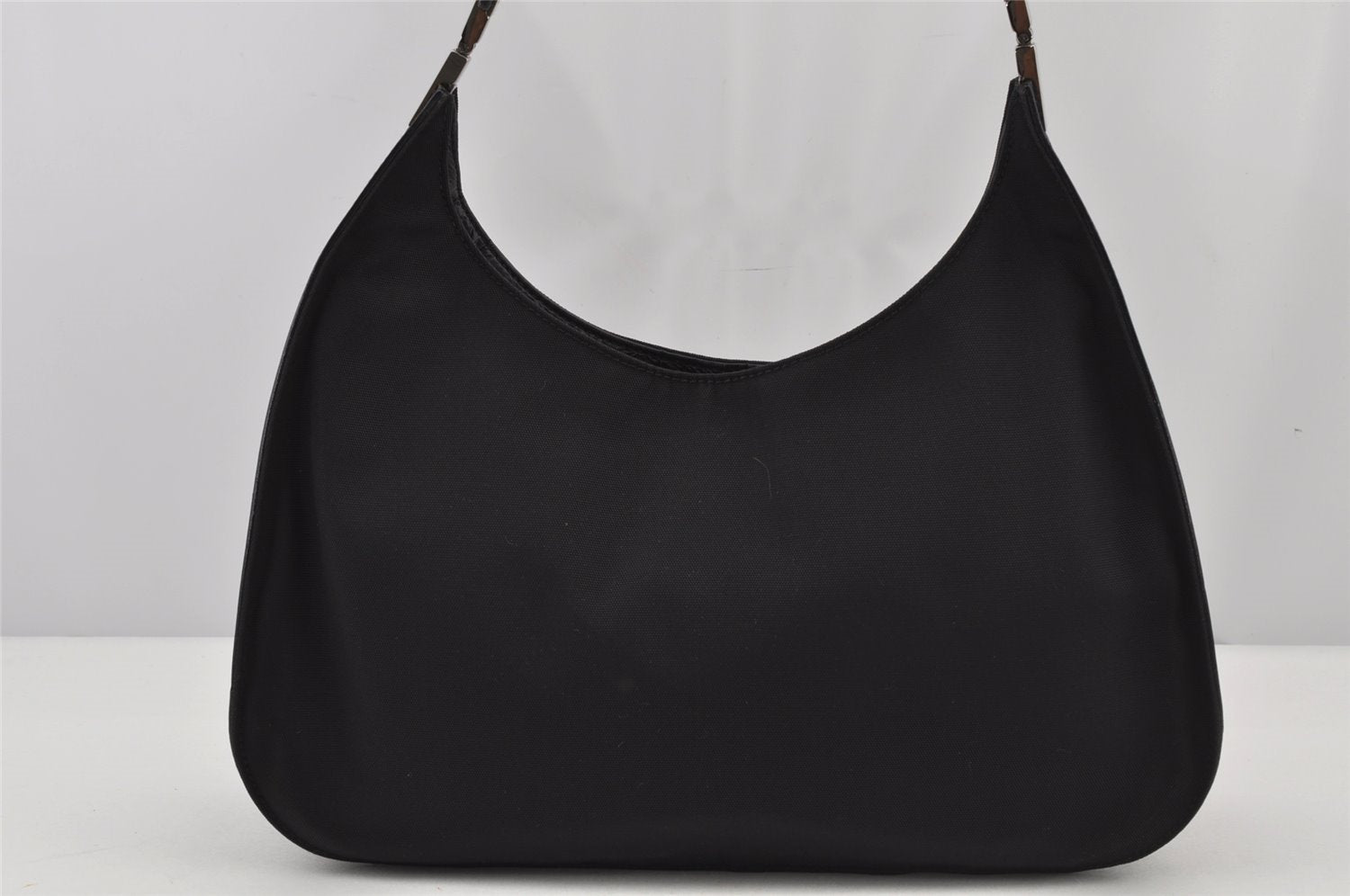 Authentic GUCCI Shoulder Hand Bag Nylon Leather 0013767 Black Junk 7909J