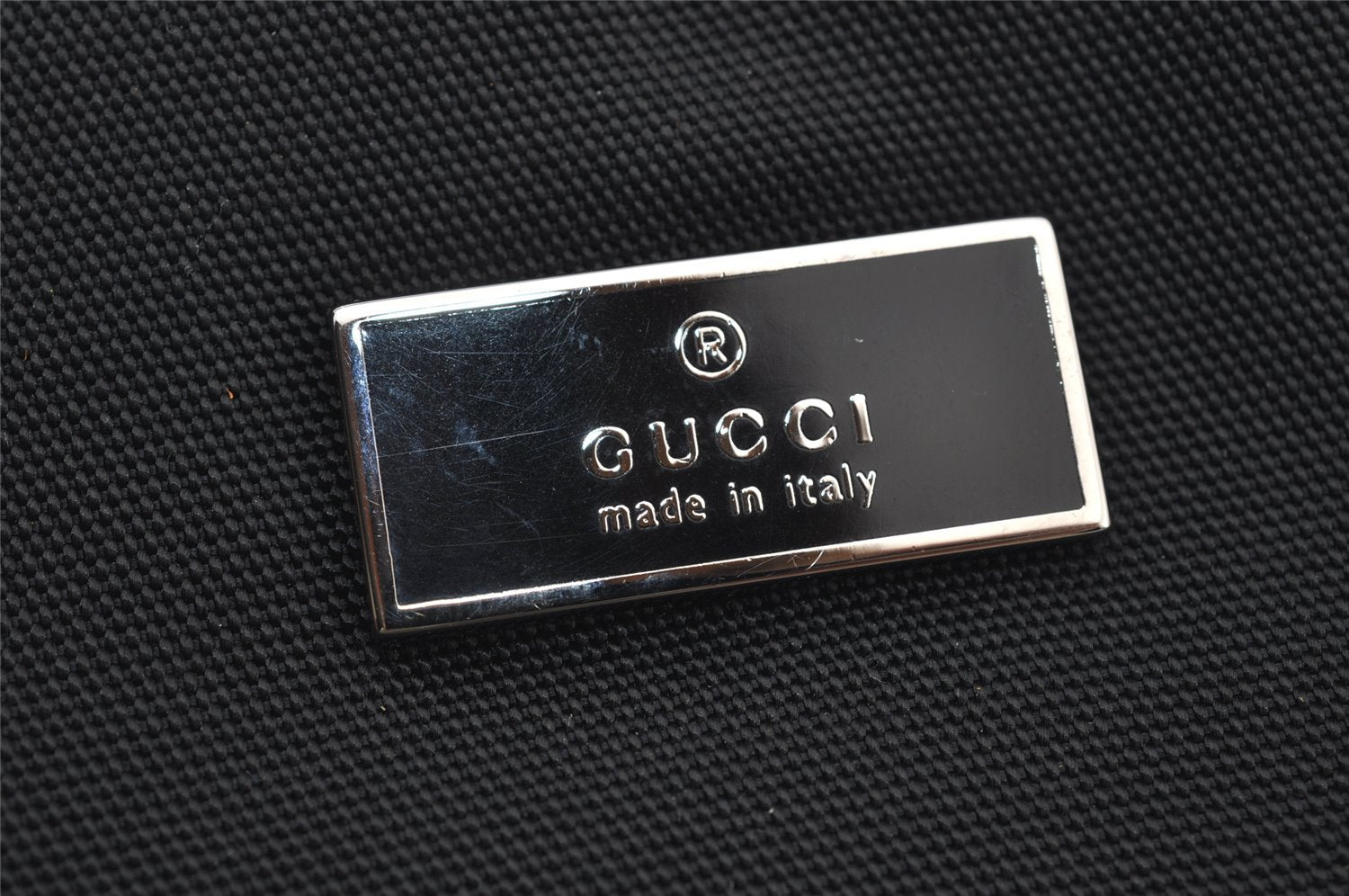 Authentic GUCCI Shoulder Hand Bag Nylon Leather 0013767 Black Junk 7909J