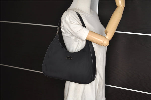 Authentic GUCCI Shoulder Hand Bag Nylon Leather 0013767 Black Junk 7909J