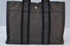 Authentic HERMES Fourre Tout PM Vintage Hand Tote Bag Canvas Gray 7910I