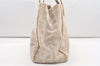 Authentic CHANEL New Travel Line Shoulder Tote Bag Nylon Leather Beige 7910J