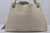 Authentic GUCCI SOHO Vintage Tassel Tote Bag Chain Leather 308982 White 7911J