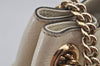 Authentic GUCCI SOHO Vintage Tassel Tote Bag Chain Leather 308982 White 7911J