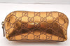 Authentic GUCCI Vintage Guccissima GG Leather Pouch Purse 141811 Gold 7912I