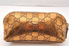 Authentic GUCCI Vintage Guccissima GG Leather Pouch Purse 141811 Gold 7912I