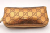Authentic GUCCI Vintage Guccissima GG Leather Pouch Purse 141811 Gold 7912I