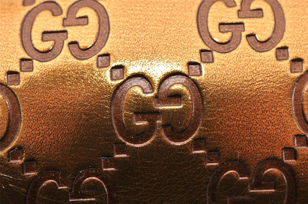 Authentic GUCCI Vintage Guccissima GG Leather Pouch Purse 141811 Gold 7912I