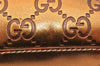 Authentic GUCCI Vintage Guccissima GG Leather Pouch Purse 141811 Gold 7912I