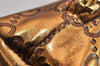 Authentic GUCCI Vintage Guccissima GG Leather Pouch Purse 141811 Gold 7912I