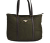 Authentic PRADA Vintage Nylon Tessuto Leather Shoulder Tote Bag Green 7912J