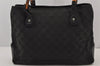 Authentic GUCCI Bamboo Vintage Hand Bag GG Canvas Leather 112526 Black 7913J