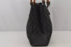 Authentic GUCCI Bamboo Vintage Hand Bag GG Canvas Leather 112526 Black 7913J