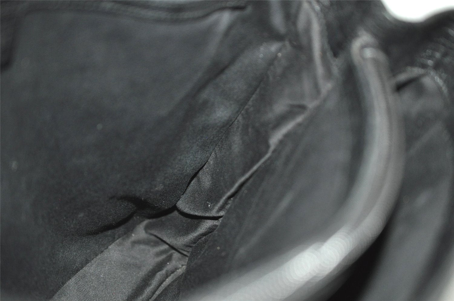 Authentic GUCCI Bamboo Vintage Hand Bag GG Canvas Leather 112526 Black 7913J