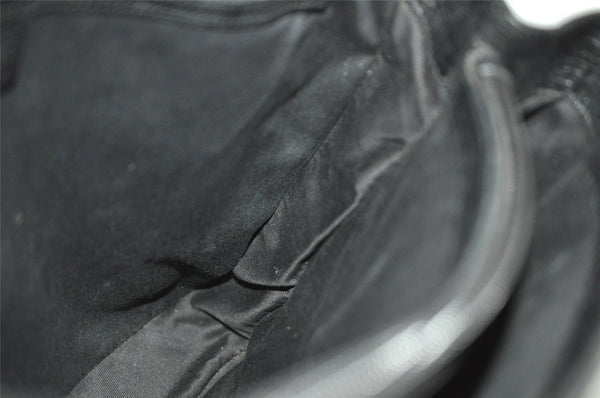 Authentic GUCCI Bamboo Vintage Hand Bag GG Canvas Leather 112526 Black 7913J