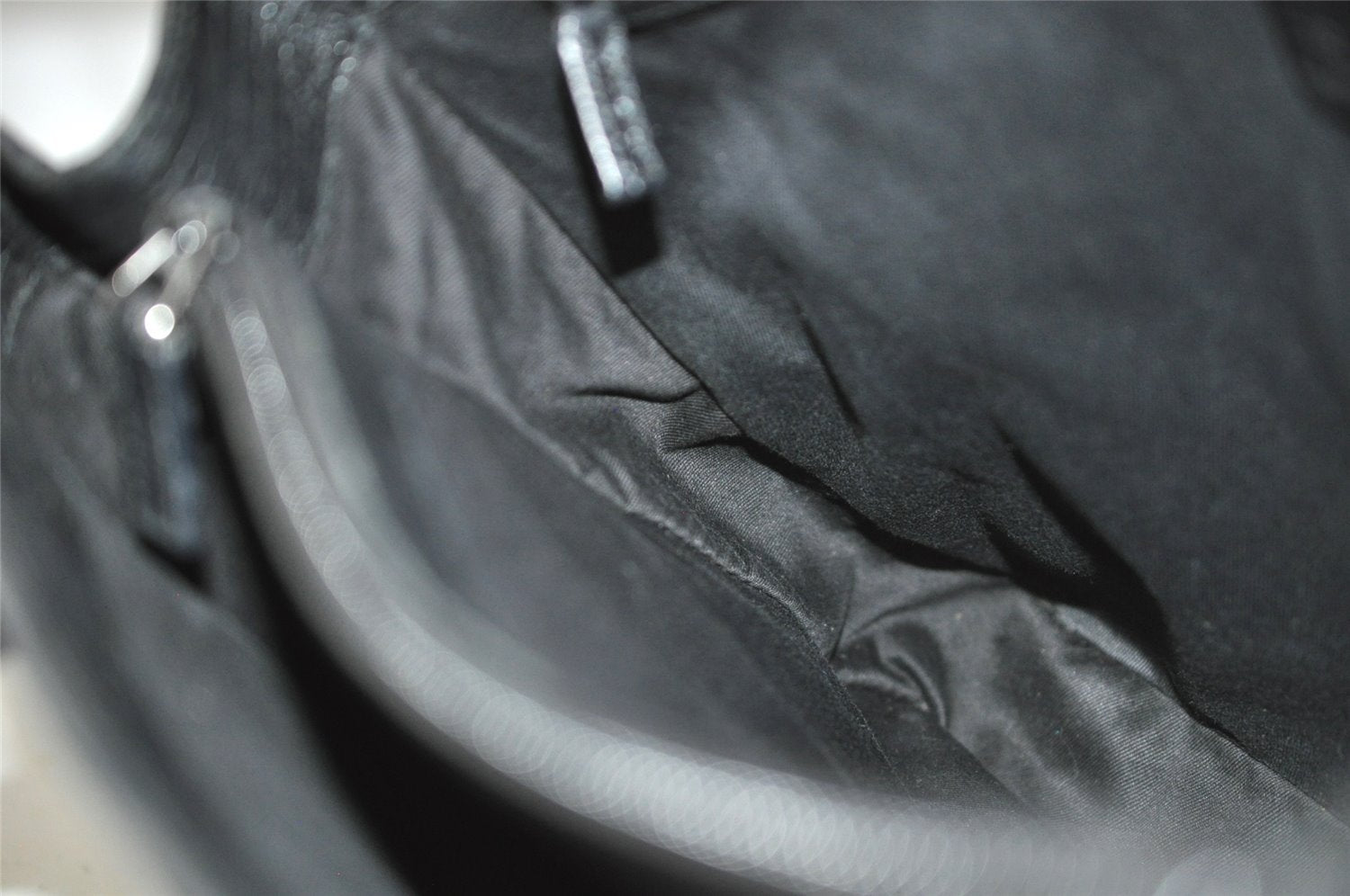 Authentic GUCCI Bamboo Vintage Hand Bag GG Canvas Leather 112526 Black 7913J