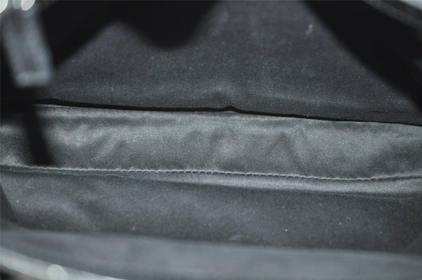 Authentic GUCCI Bamboo Vintage Hand Bag GG Canvas Leather 112526 Black 7913J