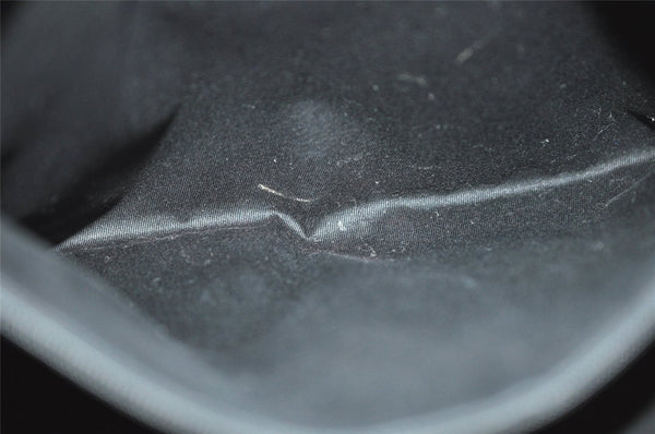 Authentic GUCCI Bamboo Vintage Hand Bag GG Canvas Leather 112526 Black 7913J