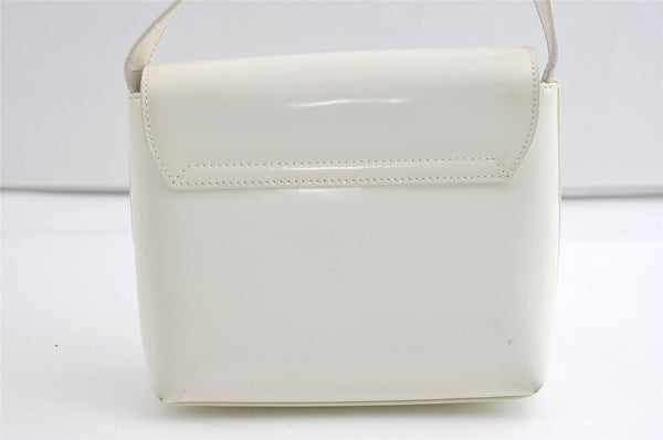 Authentic GUCCI Vintage Shoulder Bag Purse Enamel White Junk 7914J
