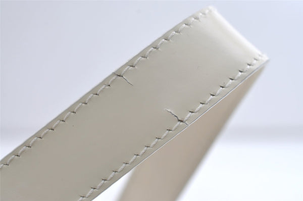 Authentic GUCCI Vintage Shoulder Bag Purse Enamel White Junk 7914J