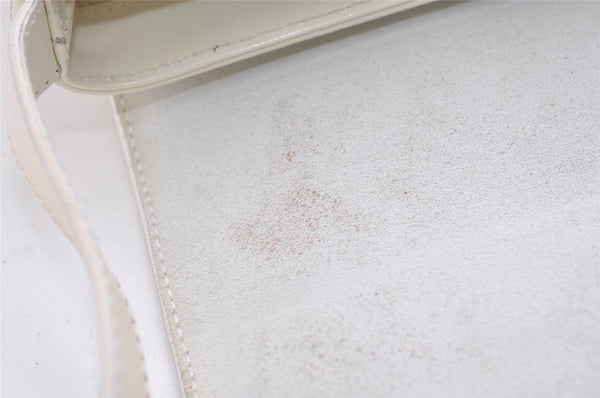 Authentic GUCCI Vintage Shoulder Bag Purse Enamel White Junk 7914J