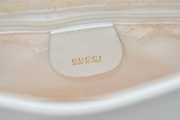 Authentic GUCCI Vintage Shoulder Bag Purse Enamel White Junk 7914J