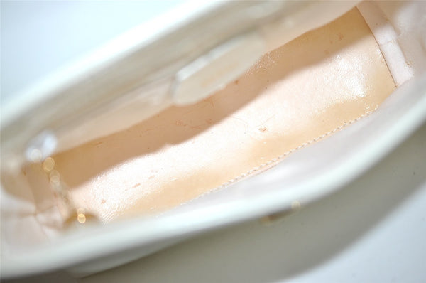 Authentic GUCCI Vintage Shoulder Bag Purse Enamel White Junk 7914J