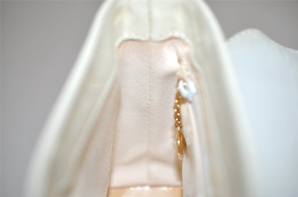 Authentic GUCCI Vintage Shoulder Bag Purse Enamel White Junk 7914J