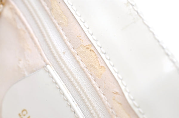 Authentic GUCCI Vintage Shoulder Bag Purse Enamel White Junk 7914J