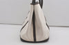 Authentic HERMES Garden Party PM Tote Hand Bag Canvas Leather White 7917I