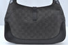 Authentic GUCCI Jackie Shoulder Bag GG Canvas Leather 00963 Black Junk 7917J