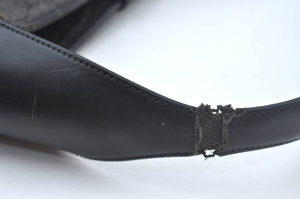 Authentic GUCCI Jackie Shoulder Bag GG Canvas Leather 00963 Black Junk 7917J