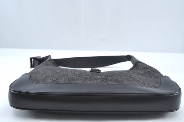 Authentic GUCCI Jackie Shoulder Bag GG Canvas Leather 00963 Black Junk 7917J