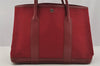 Authentic HERMES Vintage Garden Party MM Hand Tote Bag Canvas Leather Red 7918I