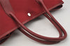 Authentic HERMES Vintage Garden Party MM Hand Tote Bag Canvas Leather Red 7918I