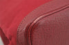 Authentic HERMES Vintage Garden Party MM Hand Tote Bag Canvas Leather Red 7918I