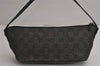 Authentic GUCCI Vintage Hand Bag Pouch Purse GG Canvas Leather 07198 Black 7918J