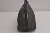 Authentic GUCCI Vintage Hand Bag Pouch Purse GG Canvas Leather 07198 Black 7918J