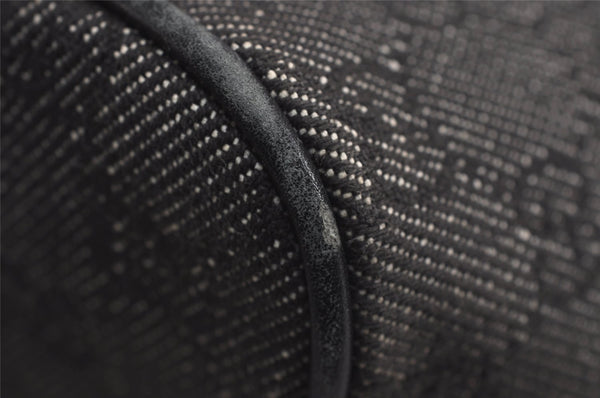 Authentic GUCCI Vintage Hand Bag Pouch Purse GG Canvas Leather 07198 Black 7918J