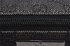 Authentic GUCCI Vintage Hand Bag Pouch Purse GG Canvas Leather 07198 Black 7918J