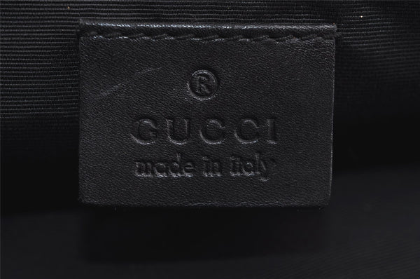 Authentic GUCCI Vintage Hand Bag Pouch Purse GG Canvas Leather 07198 Black 7918J