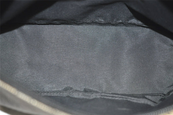 Authentic GUCCI Vintage Hand Bag Pouch Purse GG Canvas Leather 07198 Black 7918J