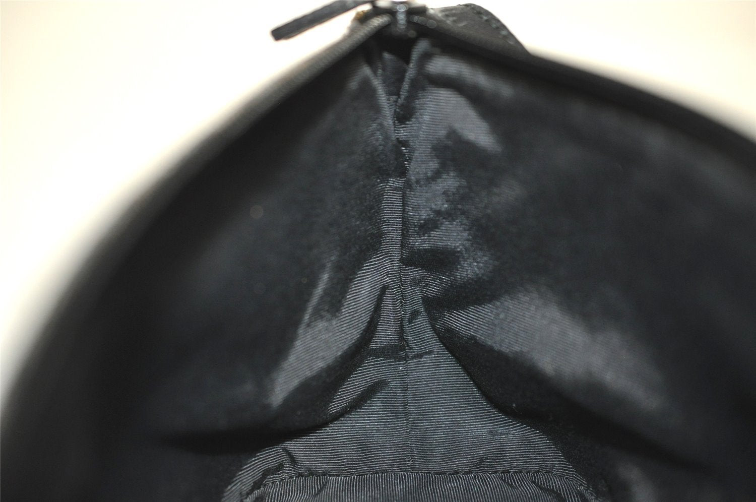 Authentic GUCCI Vintage Hand Bag Pouch Purse GG Canvas Leather 07198 Black 7918J