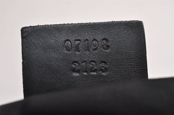 Authentic GUCCI Vintage Hand Bag Pouch Purse GG Canvas Leather 07198 Black 7918J