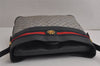 Authentic GUCCI Sherry Line Micro GG Shoulder Cross Bag PVC Leather Navy 7919J