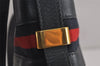 Authentic GUCCI Sherry Line Micro GG Shoulder Cross Bag PVC Leather Navy 7919J