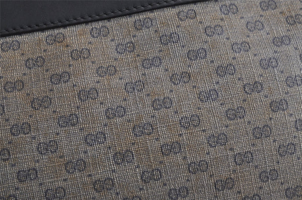 Authentic GUCCI Sherry Line Micro GG Shoulder Cross Bag PVC Leather Navy 7919J