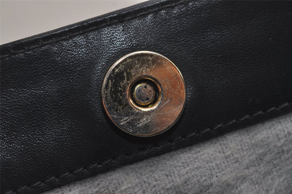 Authentic GUCCI Sherry Line Micro GG Shoulder Cross Bag PVC Leather Navy 7919J